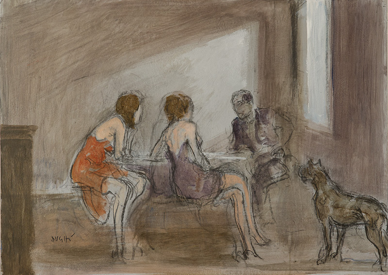 Alberto Sughi, La luce dalla finestra, tempera su cartone, 50x70cm, 2010